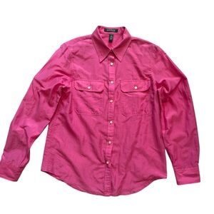 Ralph Lauren Bright Pink Button Down Shirt